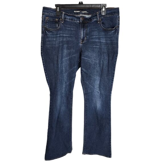 Old Navy Women Jeans Size 14 Short Original Mid Rise Diva Bootcut Dark Wash Blue - Picture 1 of 10